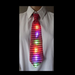 HM LED Pailetten-Krawatte,...